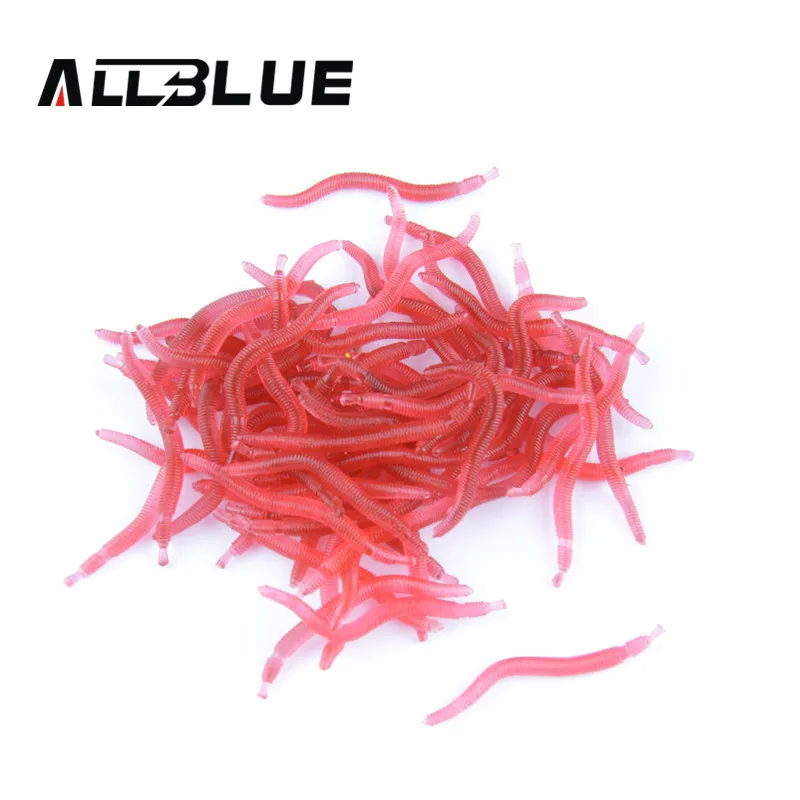 ALLBLUE 100 шт красные Червячные приманки 4 см/0 2 г мягкие для ловли карпа набор
