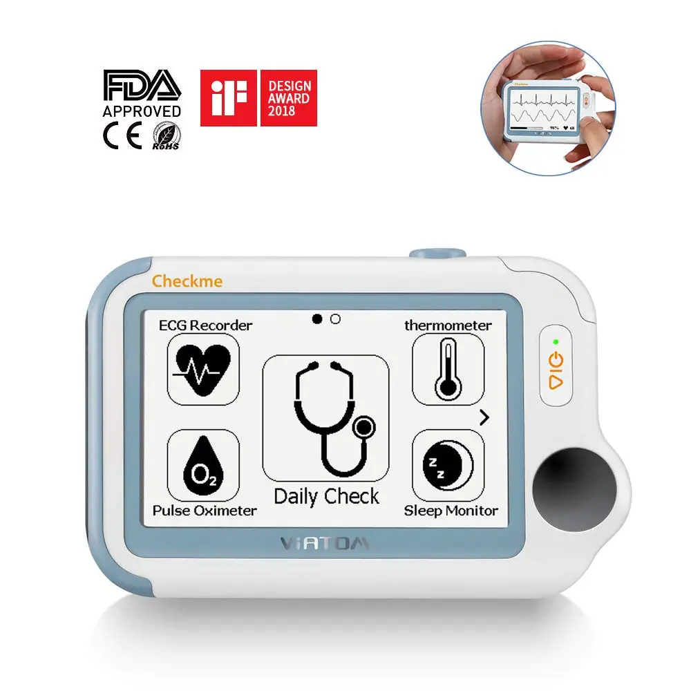  Checkme Pro Sleep Apnea Portable ECG Monitor Home Use Vital Signs Monitor - FDA Cleared - EKG Holte