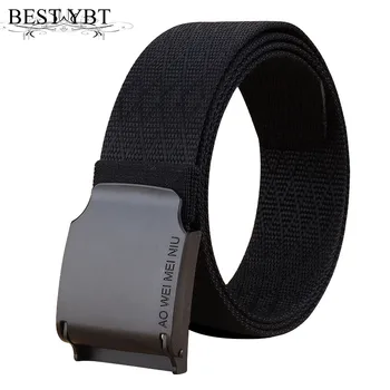 

Best YBT Unisex Belt Nylon Alloy Automatic buckle Women Belt Cowboy Outdoor Sports Simple Fashion Casual New Arrive Men Belt