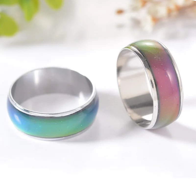 

2016 Silver Color Changing Mood Rings Temperature Emotion Feeling Rings For Women/Men HOT Hobbit Fine Jewelry 1Pieces 0.6cm Wide