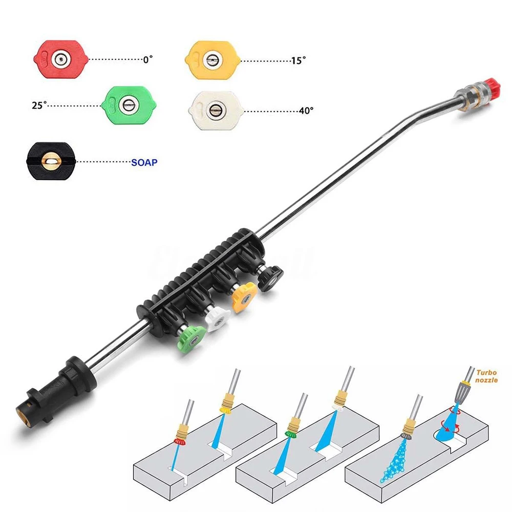 HNYRI металлическая струйная насадка с 5 красочными насадками насадки для Karcher пистолет K1 K2 K3 K4 K5 K6 K7 автостайлинг мойка высокого давления