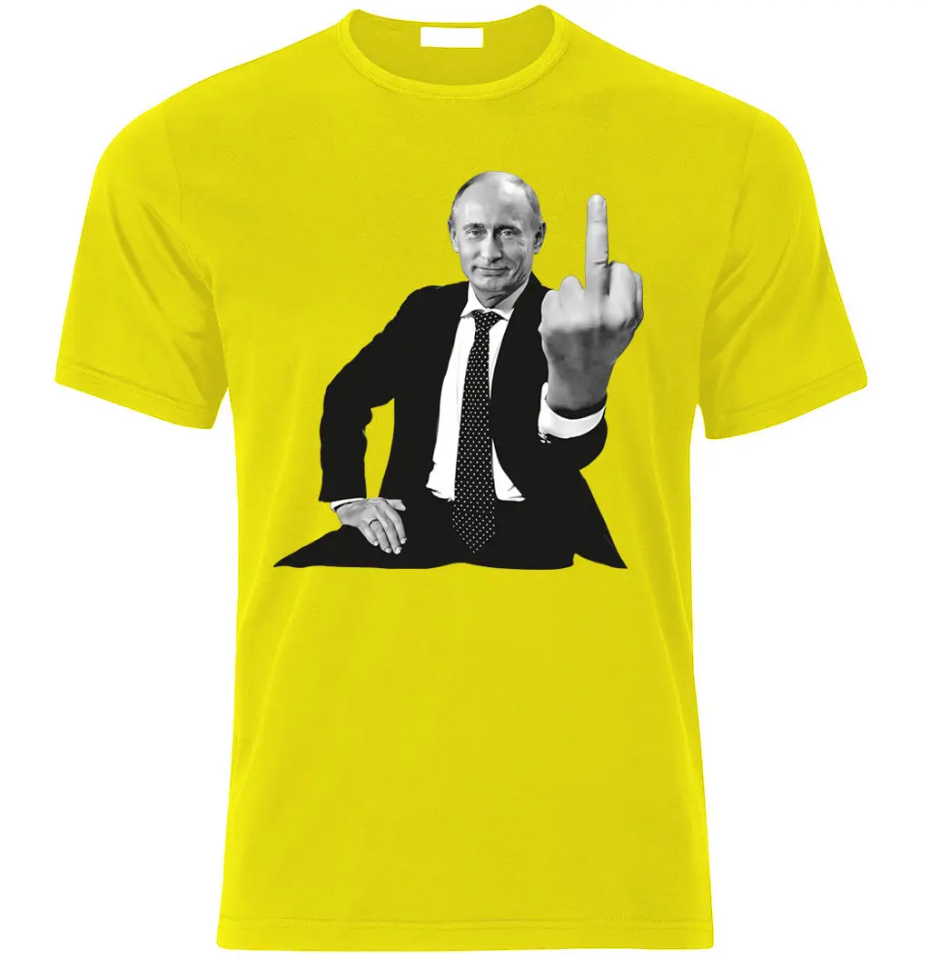 Putin Vladimir Putin go Russian power fan T-shirt size S-XXLFunny Short Sleeve Tshirts Summer Hip Hop - Color: Yellow