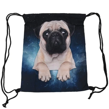 

Lovely 3D Printed Unisex Backpacks bags Drawstring Rucksacks big Capacity Schoolbag for Young men & Women(Blue and black)