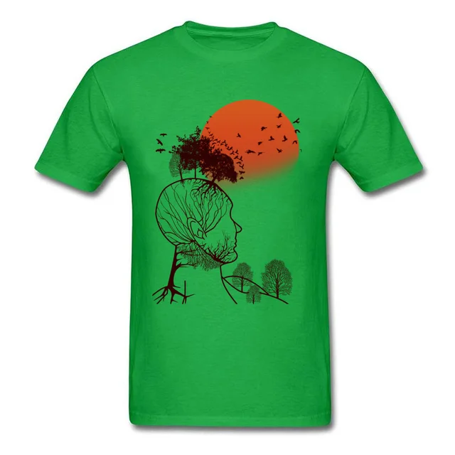 Nature Men's T Shirt Printed Tops TShirt 100 Cotton Tee Shirts Retro T