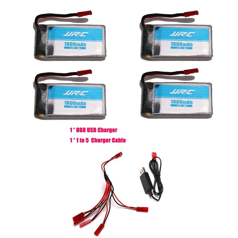 

INKPOT 2019 Original Rc Drone JJRC H68 3.7V 1800mah Battery Parts Helicopter Accessories General 4 in 1 USB Charger Cable