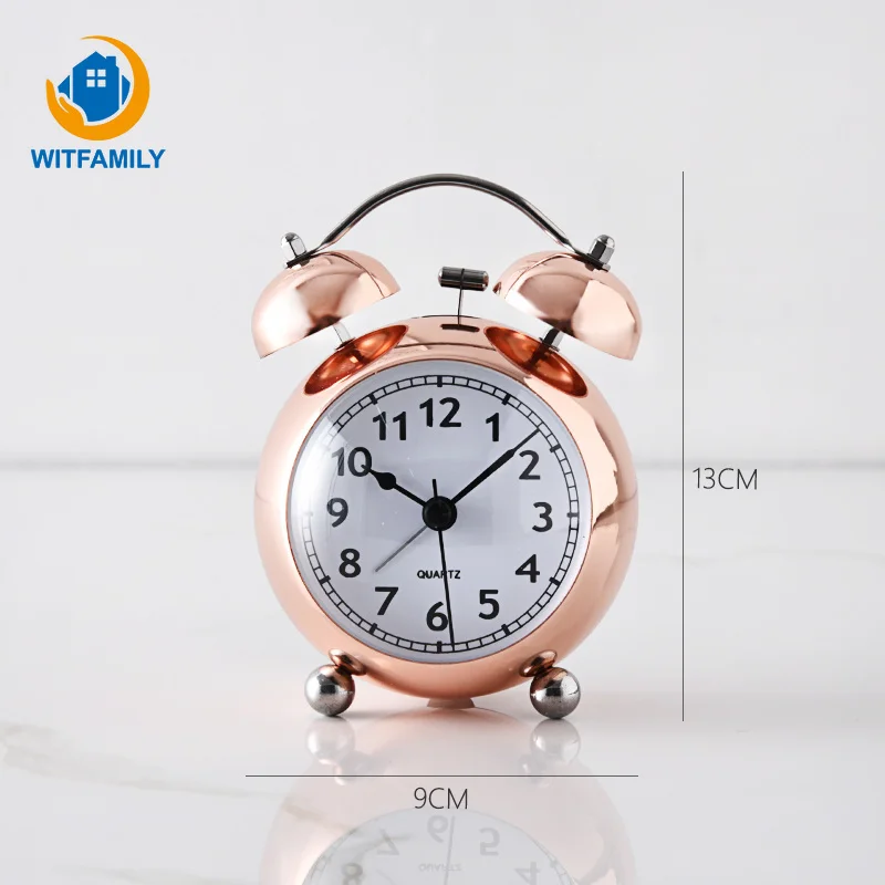Classic Vintage Alarm Clock with Loud Alarm Quartz Stainless Metal Nightlight Mute Dual Bell Clock Battery Operated Table Clock Classic Vintage Alarm Clock with Loud Alarm Quartz Stainless Metal Nightlight Mute Dual Bell Clock Battery Operated Table Clock