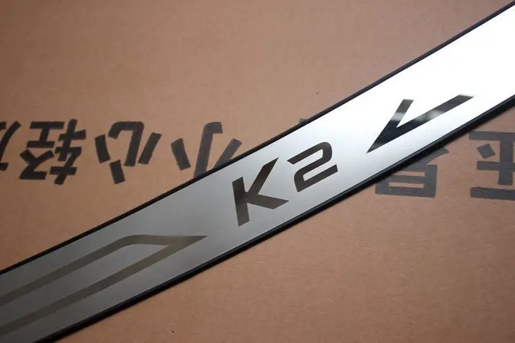 Для KIA K2/Rio 2011- высокое качество нержавеющая сталь задняя панель подоконника, Задний бампер протектор Подоконник автомобиля-Чехлы
