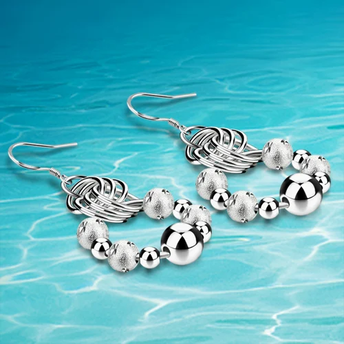 

925 sterling silver earrings, pop circular ring circle eardrop, elegant temperament, women fashion gift.
