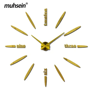 

130 cm Factory 2020 Wall Clock Acrylic+EVR+Metal Mirror Super Big Watches Clocks hot DIY wedding decoration Free shipping