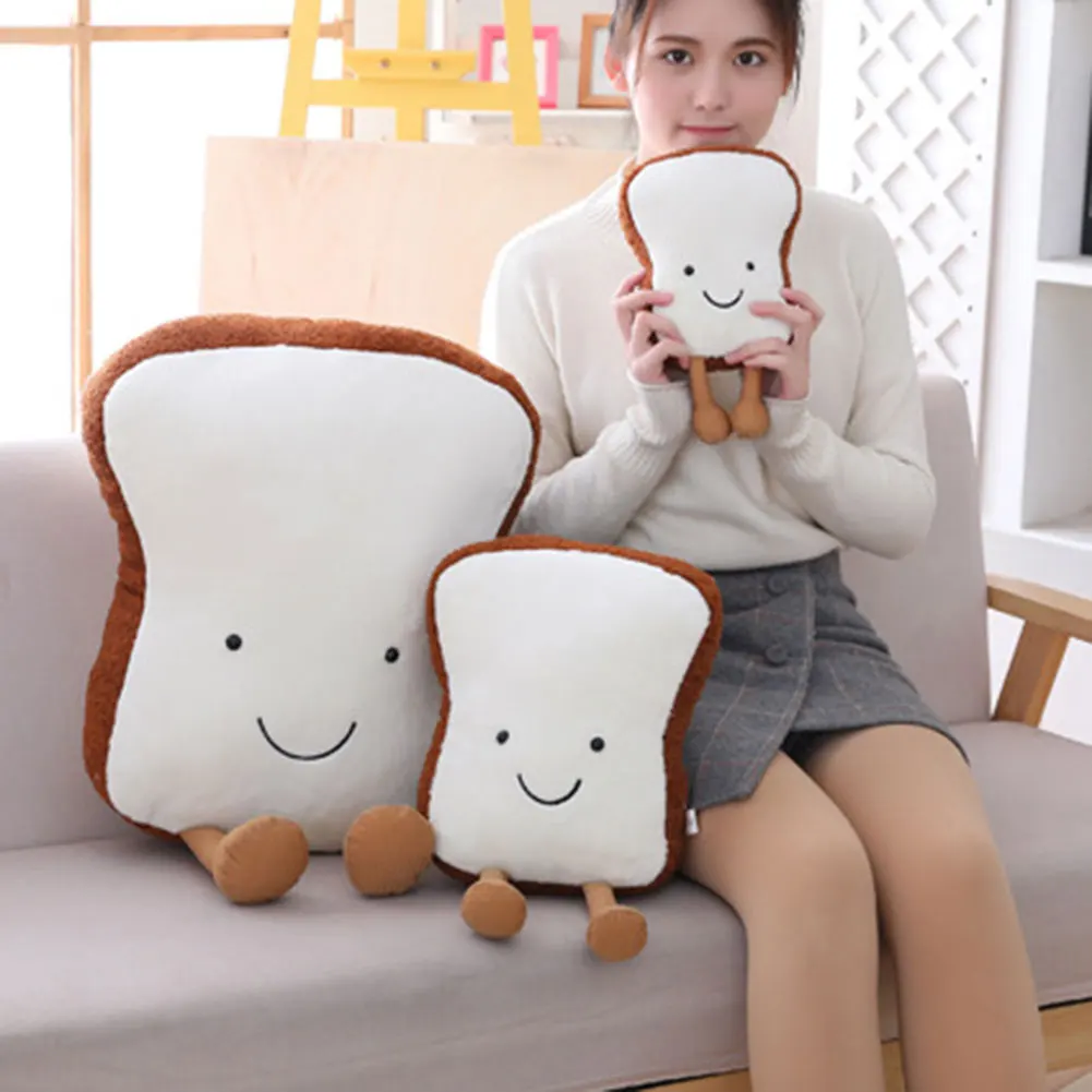 

Adorable Plush Toy Cartoon Toast Shaped Doll Bedroom Sofa Pillow TT-best