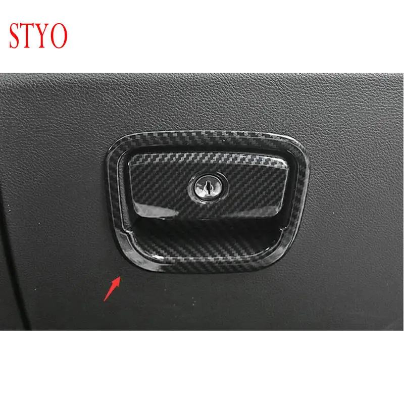 STYO ABS Матовый/карбоновое волокно передний ящик для хранения перчаток ручка Крышка Накладка для LHD Jeep Grand Cherokee 2014-2018 2015 2016 2017