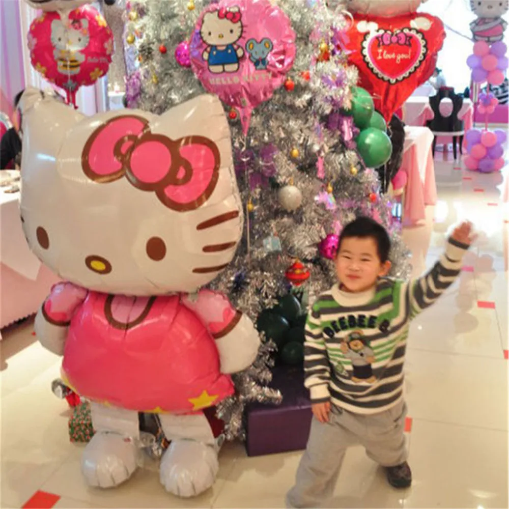 70*114 см надувные шары из алюминиевой фольги Hello Kitty воздушные для свадьбы и дня