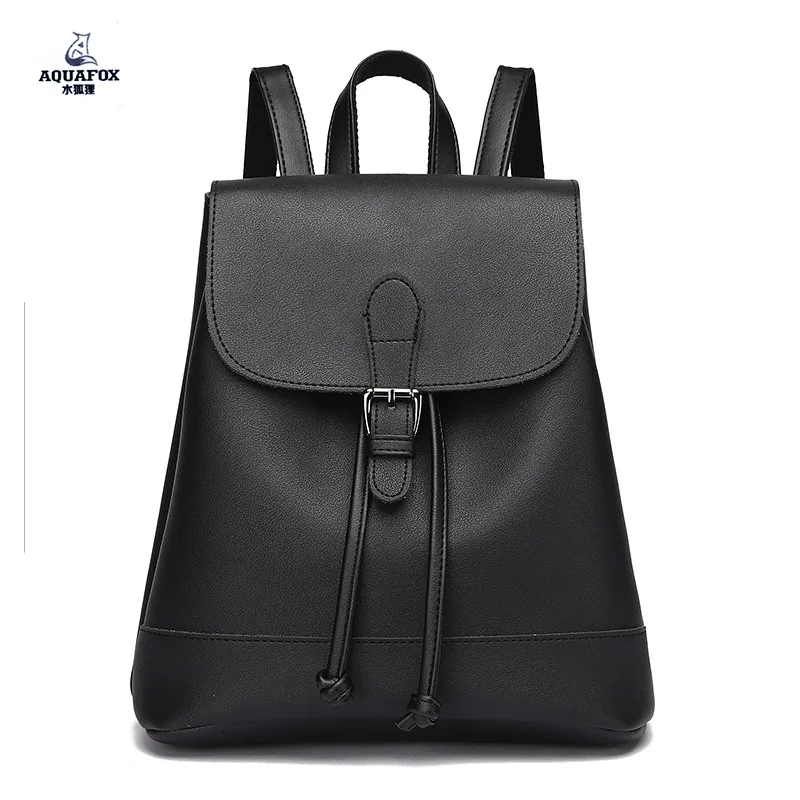 Aquafox 2017 new arrival preppy style women and teenagers backpack flap buckle high quality pu leather