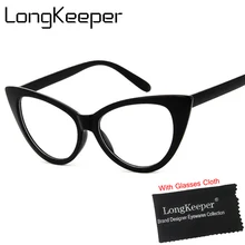 LongKeeper черный пикантные модные очки кошачий глаз Брендовая Дизайнерская обувь роскошные большие очки кошачий глаз кадров для Для женщин Женский Золотой gafas
