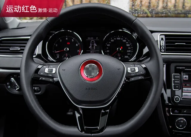 car styling Steering wheel trim decoration stickers FOR vw golf 5 6 7 passt B6 B7