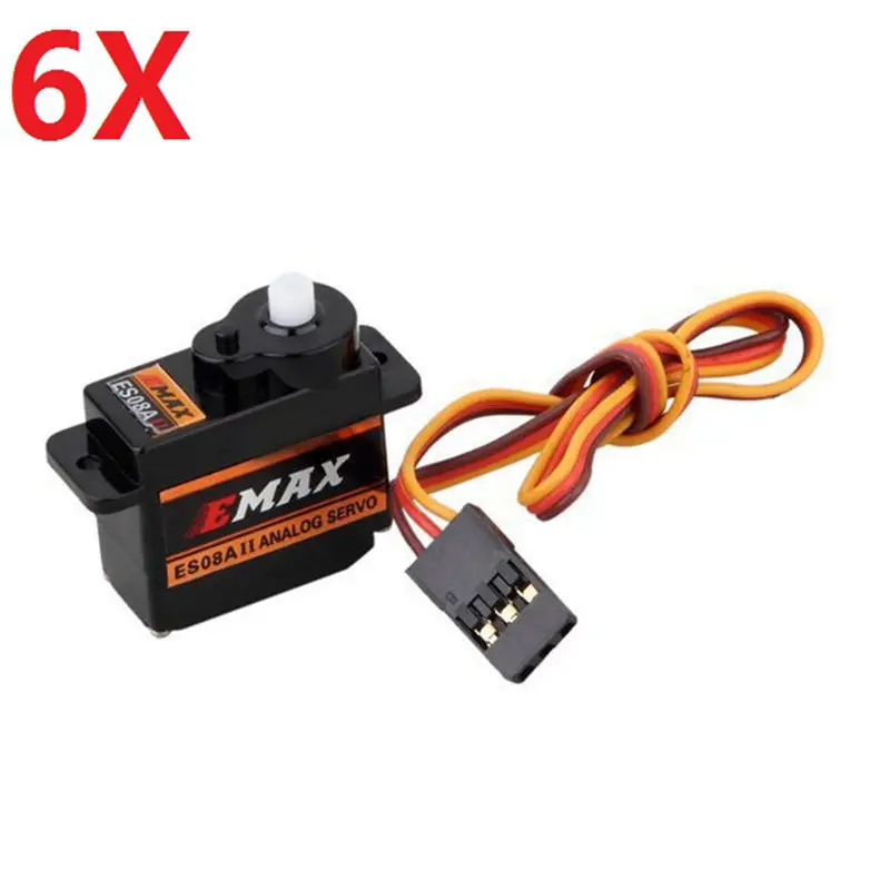 6X Emax ES08A II мини пластиковый Аналоговый сервопривод 1,8 кг/сек для моделей RC
