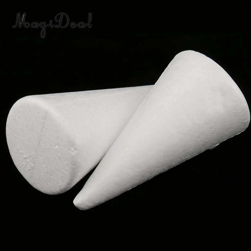5 Pieces Cone Shaped Styrofoam Foam Ornaments for Handmade DIY Modelling Crafts High Density Smooth Surface