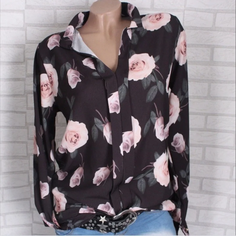 Good Female Shirt Top Women Button Three Quarter Sleeve Five-pointed Star Hot Drill Plus Size Tops Blouse Femme Printemps 2018 Women's Clothing