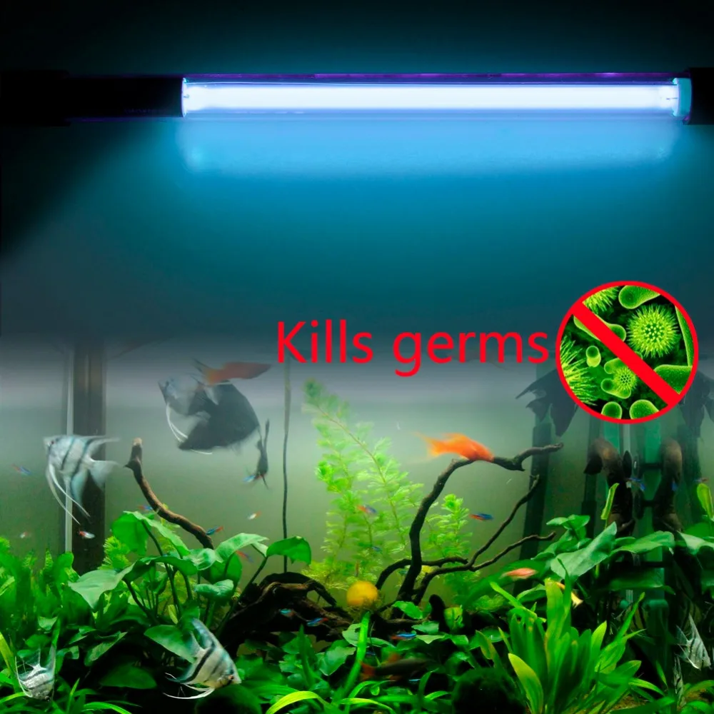 For 2 Choice 15W & 10 W 1.8M IP68 Waterproof Aquarium Fish Tank UV