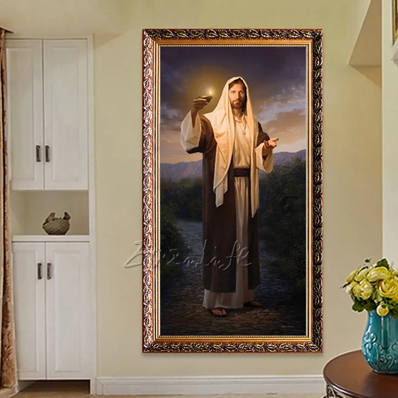 Картина с изображением Иисуса Христа, портрета, декоративная живопись, принт с распылителем, жикле, печать на холсте, настенные наклейки, домашний декор
