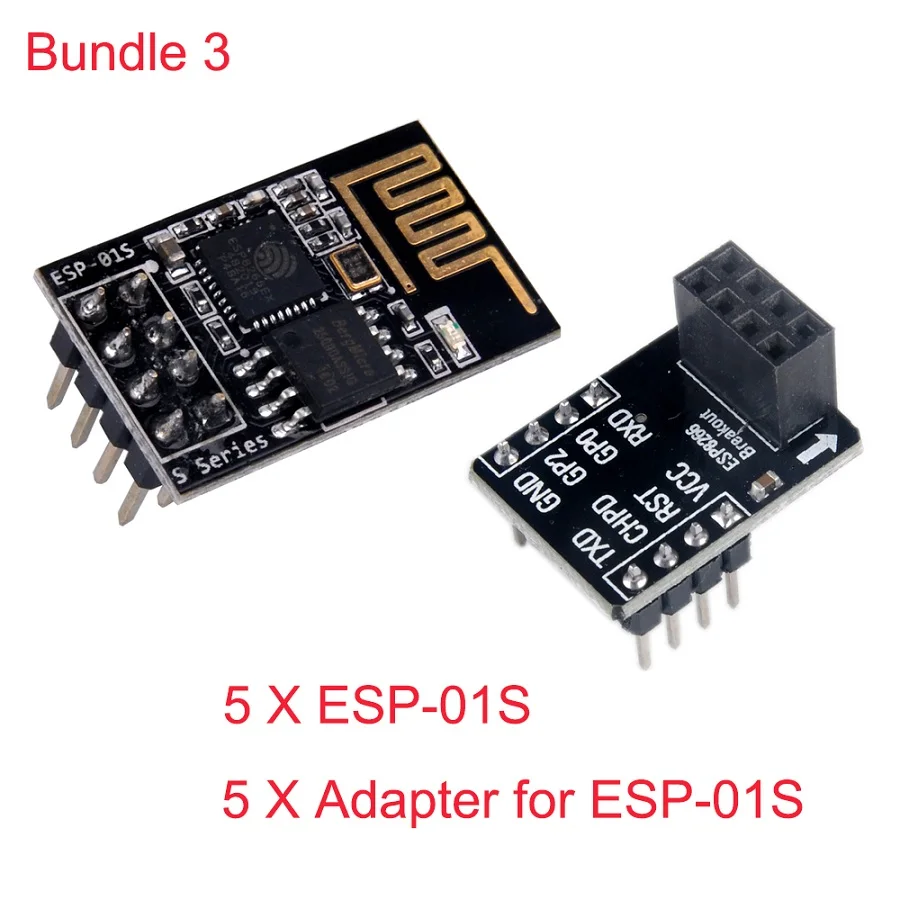 Bundle 3 5 шт. ESP8266 ESP-01S серийный wifi беспроводной приемопередатчик модуль/ESP-01 Breakout плата макет адаптер PCB FZ2400 FZ2178 - Цвет: Bundle 3