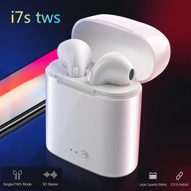 

i7s TWS Wireless Bluetooth Earphone In-ear Stereo Earbud Headset With Charging Box For iPhone x xs max Xiaomi huawei Samsung s10