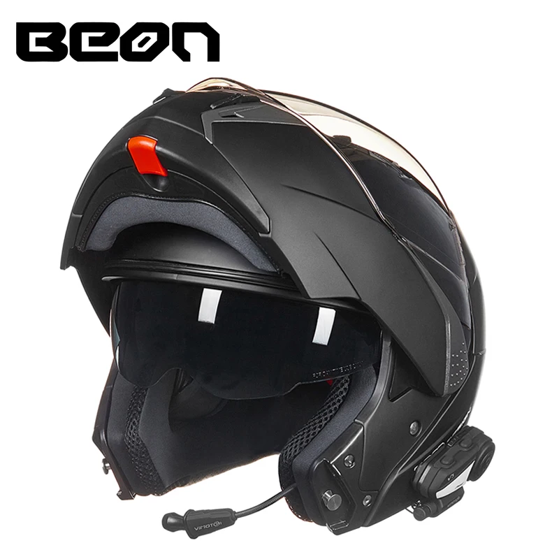 BEON мотоциклетный откидной шлем с двойными линзами, BLUETOOTH шлем, мужской шлем для мотогонок, мотокросса