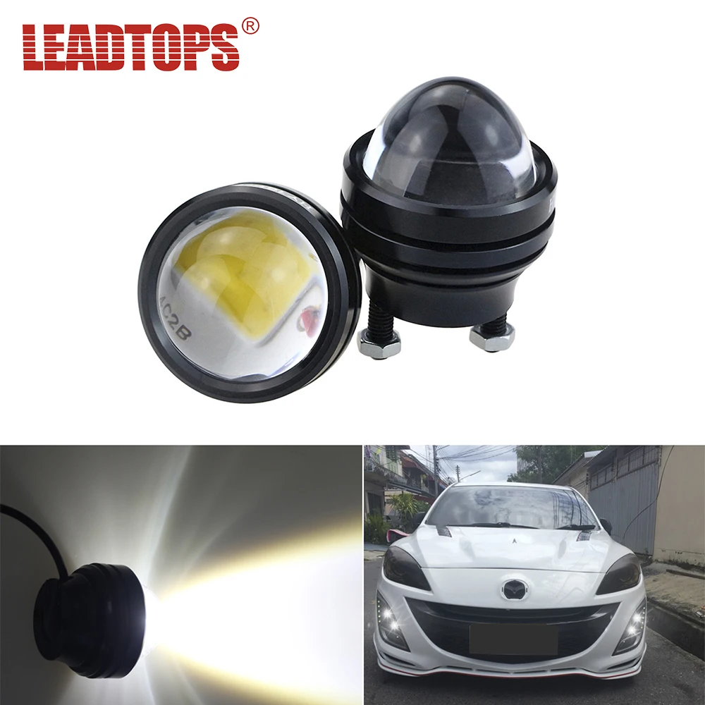 Leadtops супер яркий автомобиль Алюминий LED Devil Eyes Light+ глаза ангела объектив с линзой DRL Противотуманные огни Водонепроницаемый DC12V de