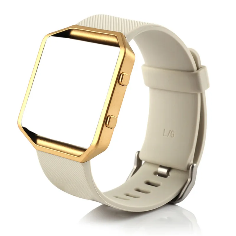 Браслет Bemorcabo для Fitbit Blaze, силиконовый браслет, сменный ремешок с рамкой из розового золота для Fitbit Blaze, умные фитнес-часы - Цвет ремешка: Antique White
