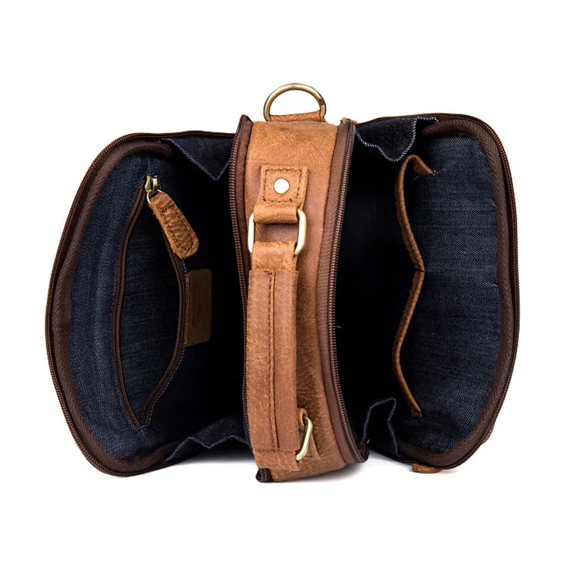 AETOO Retro Grinding Cowhide Shoulder Skimmed Handbag Postman Handbag Leather Handbag