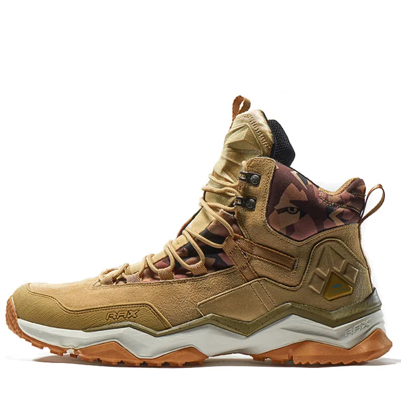 RAX Mens Waterproof Hiking Shoes Mountain Hiking Boots Genuine Leather Men Breathable Waterproof Trekking Shoes Outdoor Man