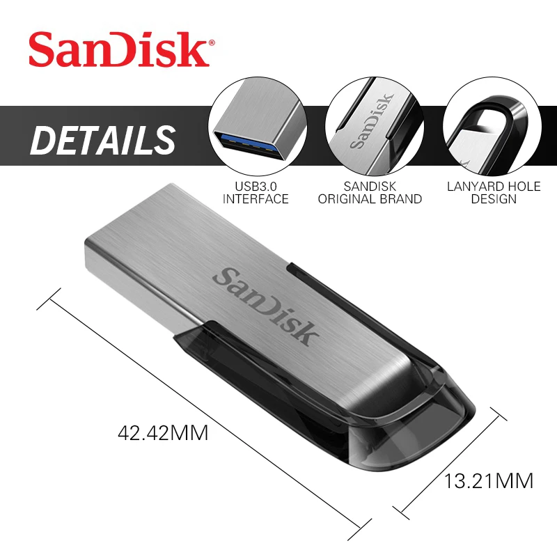 Флеш-накопитель USB SanDisk 3,0, 128 ГБ, 64 ГБ, 32 ГБ, 16 ГБ, ультра Флэшка, флеш-накопитель, флеш-накопитель, u-диск для компьютера