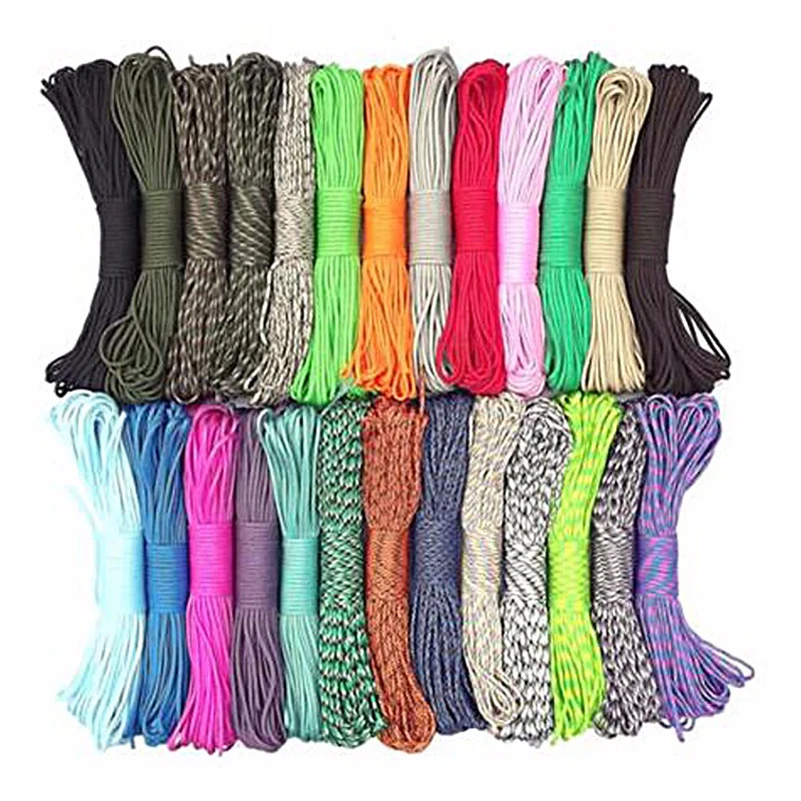 الألوان الداكنة 550 Paracord 25/50/100 قدم المظلة الحبل الحبل الثالث 7 ستراند كور ل في الهواء الطلق التخييم تسلق