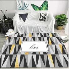 Ковер AOVOLL для гостиной, Рождественский ковер, скандинавский геометрический серый, черный, золотой ковер, напольный коврик, Скандинавское украшение для дома, для ребенка