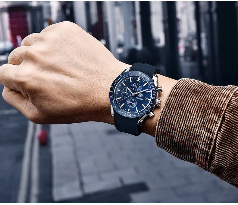 PAGANI Дизайн для мужчин Мода синий циферблат хронограф кварцевые часы для мужчин Спорт Бизнес часы роскошные часы из нержавеющей стали saat