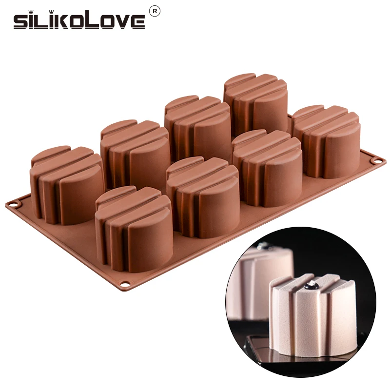 Силиконовая форма SILIKOLOVE в полоску индивидуальная для торта мусс выпечки