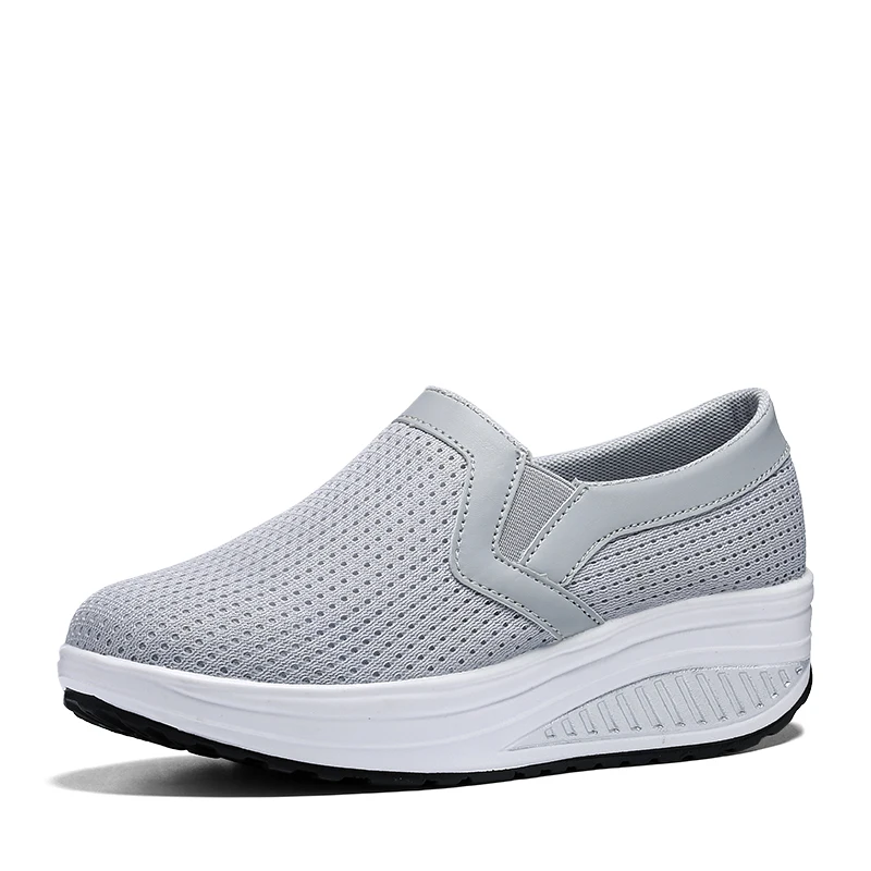 

Summer Athletic Shoe Female Walking Shoes Thick Sole Platform Women Sports Shoes Fitness Slip on Ladies Wedges Swing Sneakers