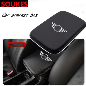 

Leather Car Emblem Armrest Center Console Box Pad For BMW Mini Cooper R56 R50 R53 F56 F55 R60