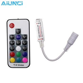 

RGB Controller White DC12V 17key RF Wireless Remote Controller For RGB LED Strip Light.