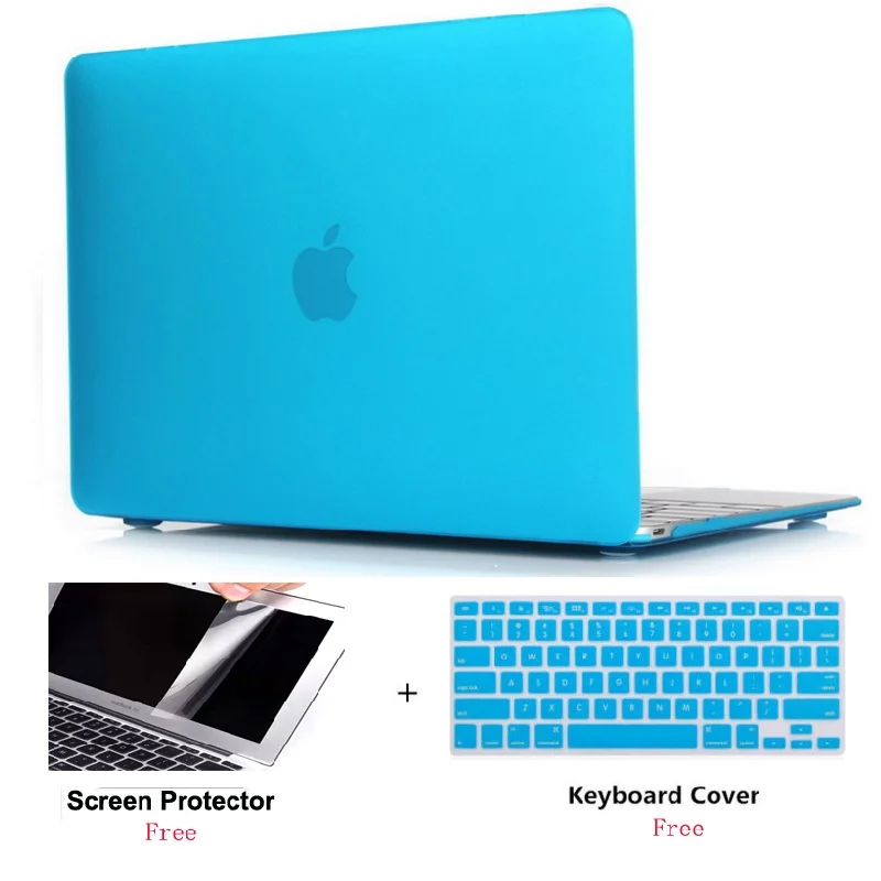 Матовая поверхность, Жесткий Чехол для ноутбука, защитный чехол для Apple Macbook Air Pro с retina Touch Bar 11 12 13 15 15,4 дюймов - Цвет: Sky Blue