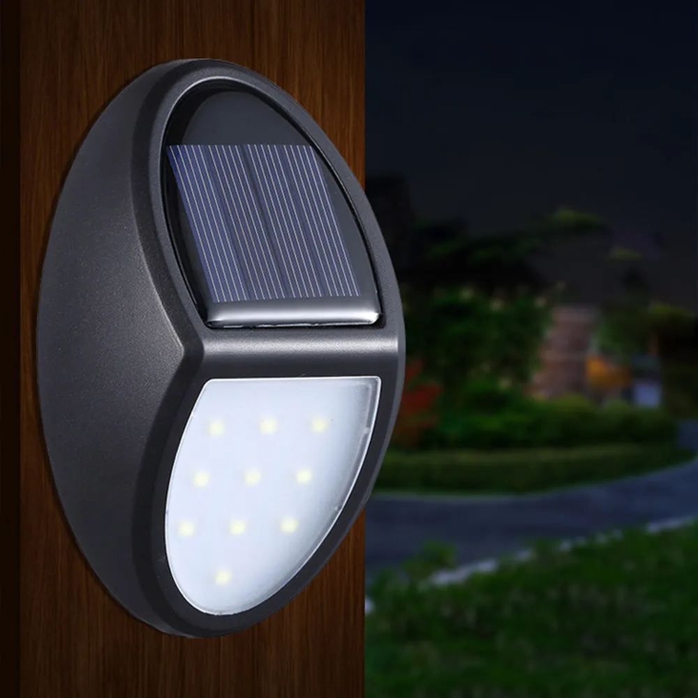 Светодиодный светильник на солнечной батарее, 10 светодиодный, водонепроницаемый, датчик движения, уличный светильник для патио, двора, солнечная зарядка, настенный светильник
