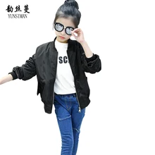 Spring Girls Jacket 4 6 8 10 12 Years Kids Black Embroidered Cartoon Cat Casual Kids Jacket 5 7 9 Kids Teens Top Clothing 12M04