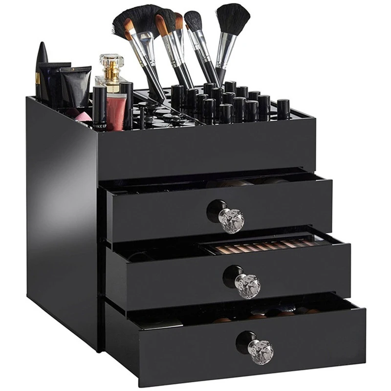 

Cosmetics 4 Tier Large Makeup Display Set Storage Organizer Drawer Case Box Drawers Jewelry Organizer Arrangement Storage Box