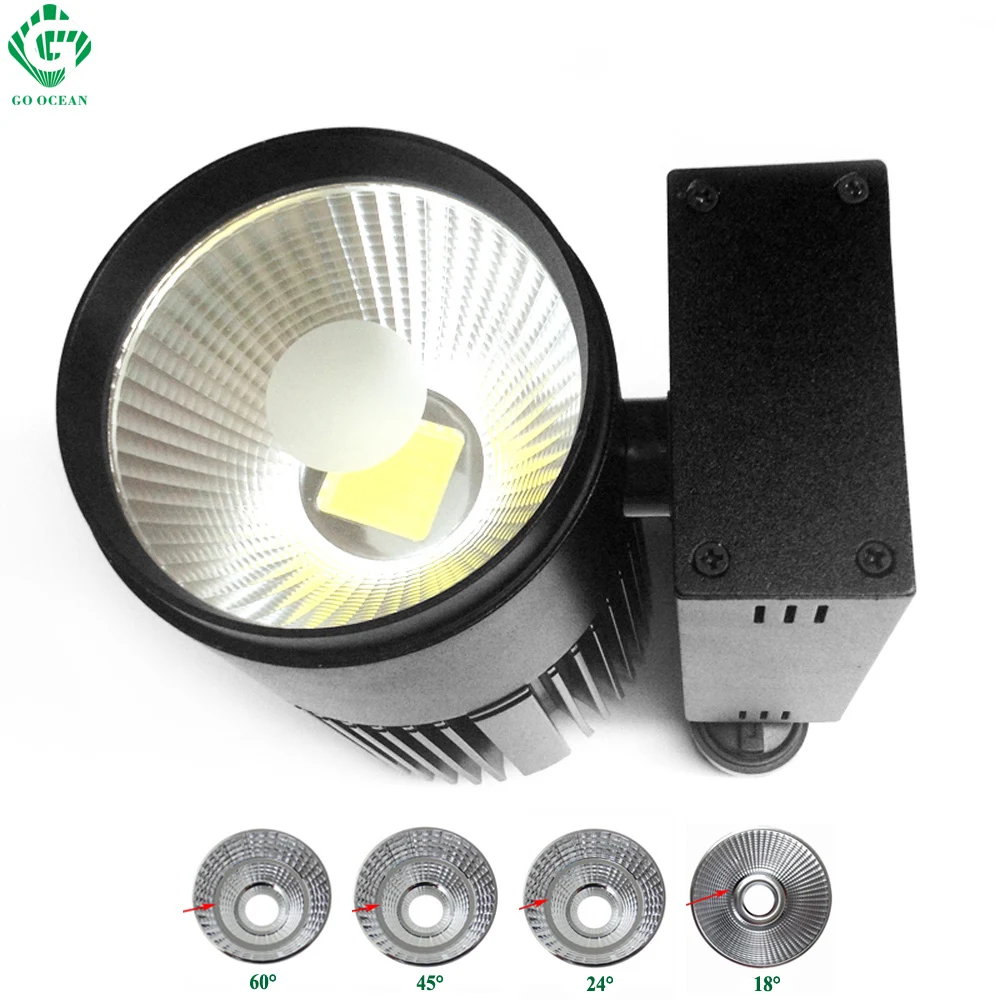 Трековые светильники LED 40W COB декор магазин одежды трэковый светильник Aluminum Showroom led трековый светильник 2/3/4 Wire 3 phase промышленный трек led точечный светильник светильник лофт точечные светильники