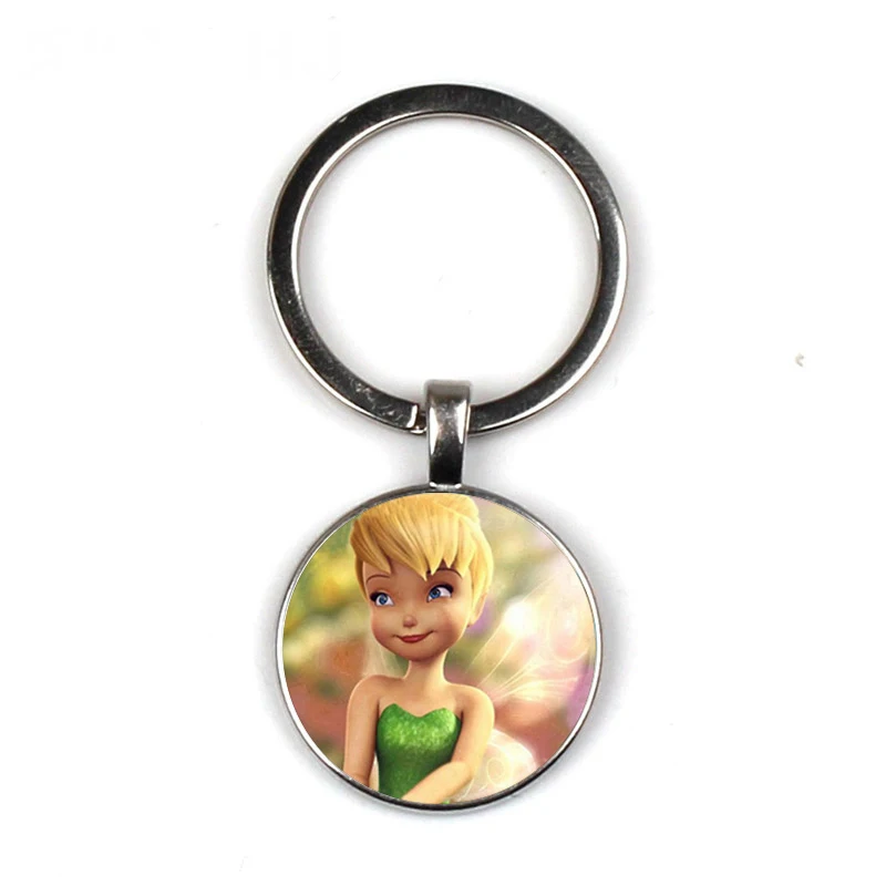 Мода TinkerBell брелок богемные ювелирные изделия Цитата брелок круглый стеклянный кабошон поставки брелок ручной работы кулон
