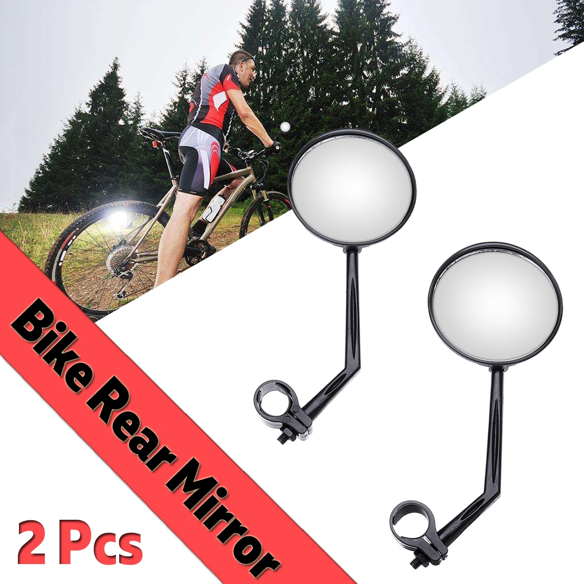 2PCS Flexible Bicycle Rear View Mirrors Cycling Handlebar Mirror Safe Mirror