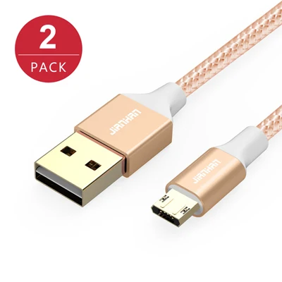 2 шт. в упаковке, двусторонний кабель Micro USB, 5 В, 2 А, быстрое зарядное устройство, Кабель Microusb для samsung, Xiaomi, huawei, htc, Andriod, зарядка мобильных телефонов - Цвет: 2pcs Gold