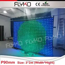 DJ оборудование светодиодной вспышкой света видеоэкран 2x3 м P9