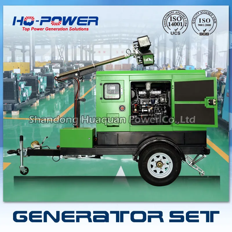 super silent 15kw mobile light tower diesel generatorin Diesel