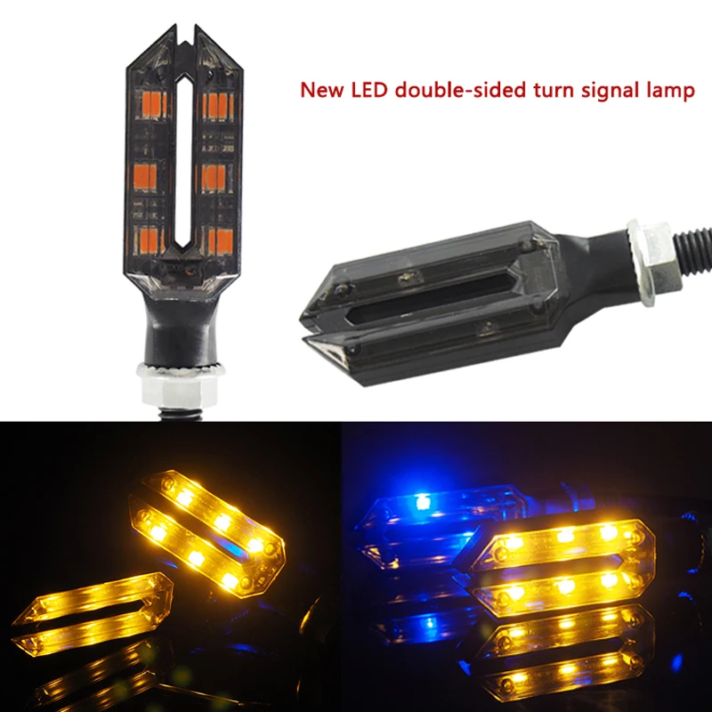 

2018 newest 4x Universal flowing water flicker led motorcycle turn signal Indicators Blinkers Flexible Bendable Amber light lamp